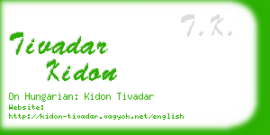tivadar kidon business card